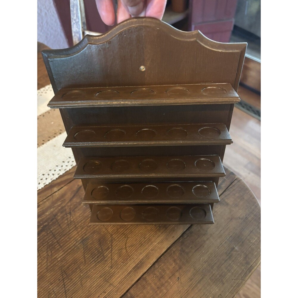 Wood Thimble Trinket Display Shelf 10 1/2"L x 7"W Cottage Core Full of Thimble's